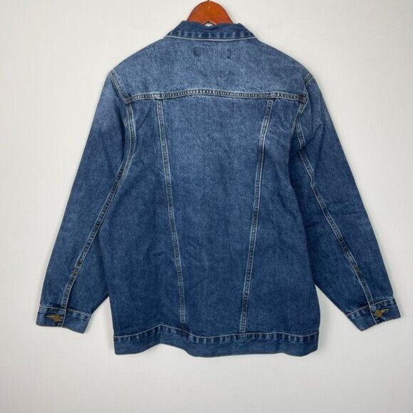 Free People x SANDRINE ROSE Tres Cool Oversized Denim Jean Jacket Medium Wash S - Picture 2 of 9